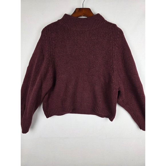 Old Navy Sweaters - Old Navy Womens Go-Recycled Mock‎ Neck Sweater Burgundy Maroon Knit Pullover M